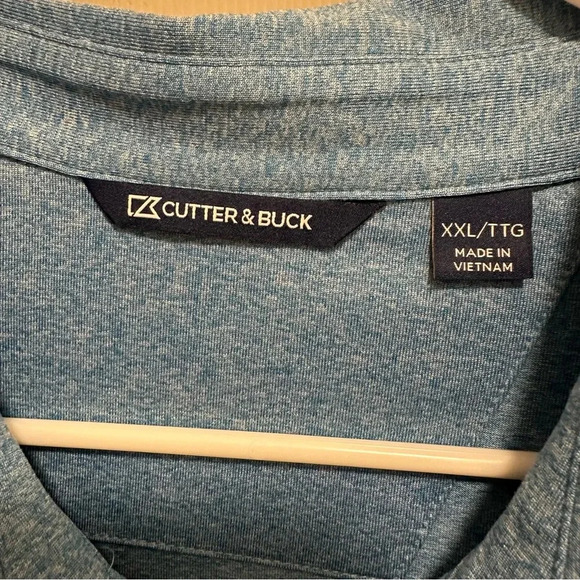 Cutter & Buck Men's Blue Forge Heather Polo Size XXL - Picture 4 of 7